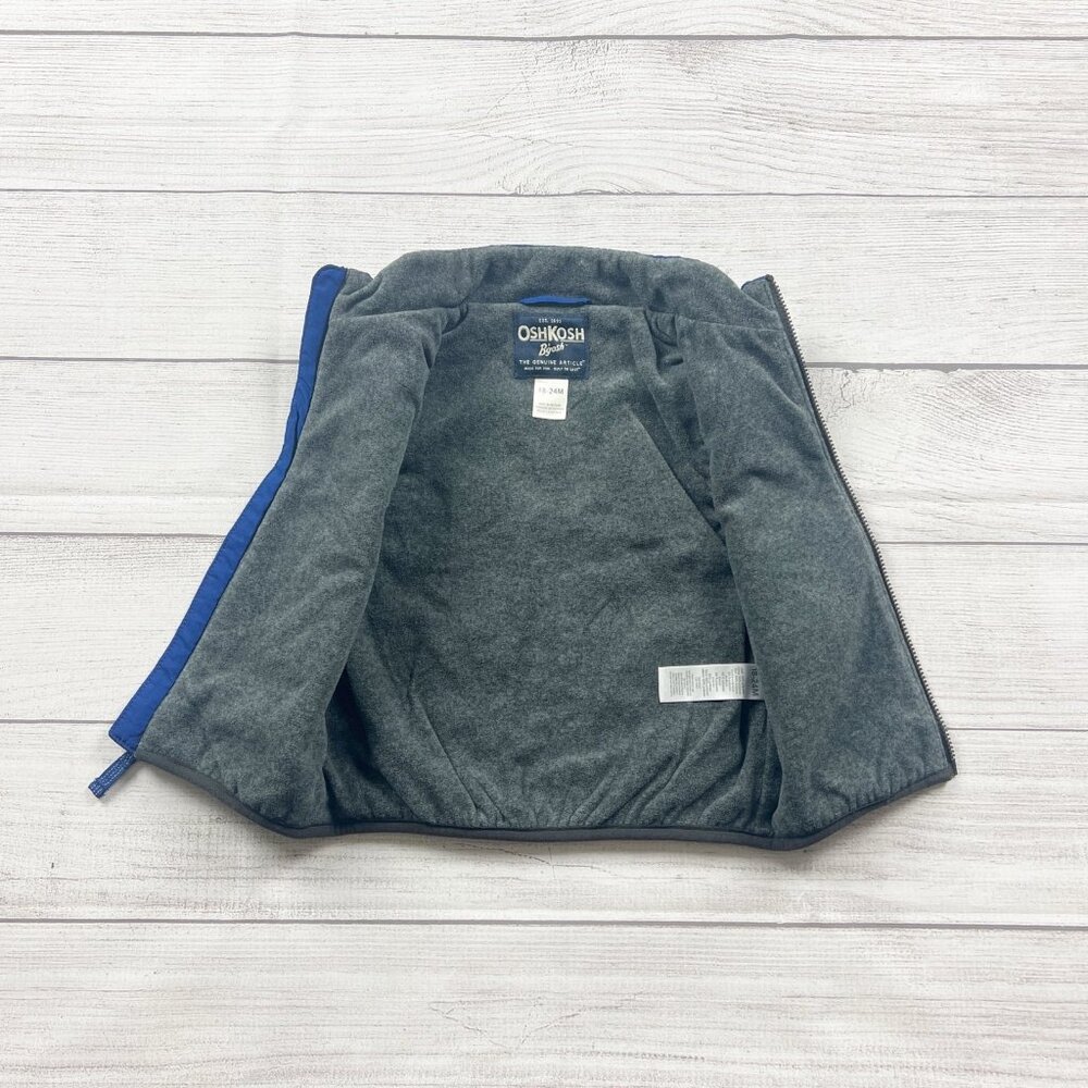 OshKosh B’gosh Toddler Vest Puffer Fleece Lined Zip Up Outerwear 18-24 Months - Picture 2 of 4